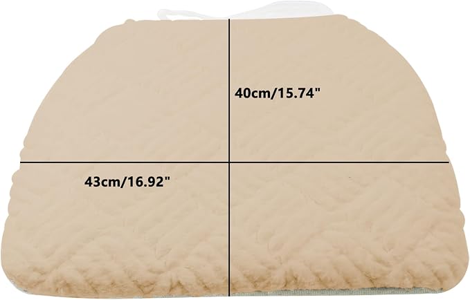 Plush Chair Cushion, Oval Chair Cushion Pad,Ultra Soft Nonslip Seat Pad,Comfortable Chair Cushion Cover,2PCS Memory Foam Chair Seat Cushion for Home Office Kitchen Dining Chairs Khaki - Image 2