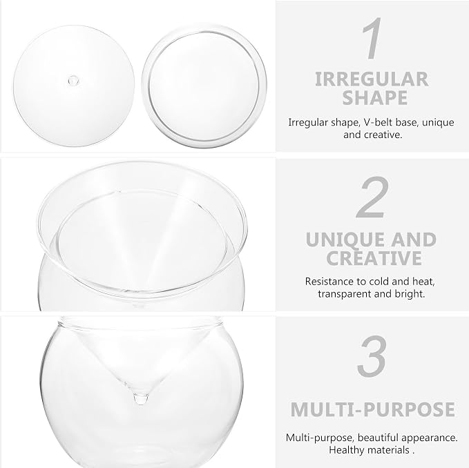 PATKAW Creative round Cocktail Cup Made of High Borosilicate Material, Easy to Hold and Clean, for Home or Dessert Shop Use, Practical Glassware for Chilled Drinks - Image 7