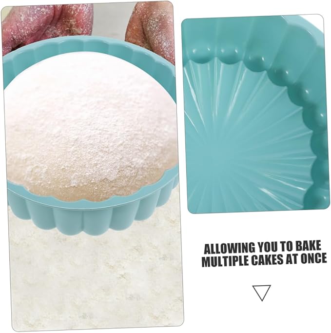 Alipis 2pcs Food-grade Silicone Cake Pan Charlotte Mold Round Cake Molds for Baking High-temperature Resistant Petal Shape for Tart - Image 3