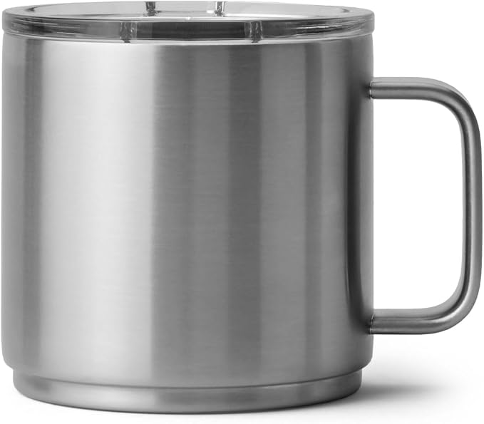 YETI Rambler 14 oz Ceramic Lined Stackable Mug, Vacuum Insulated, Stainless Steel with MagSlider Lid, Stainless - Image 8
