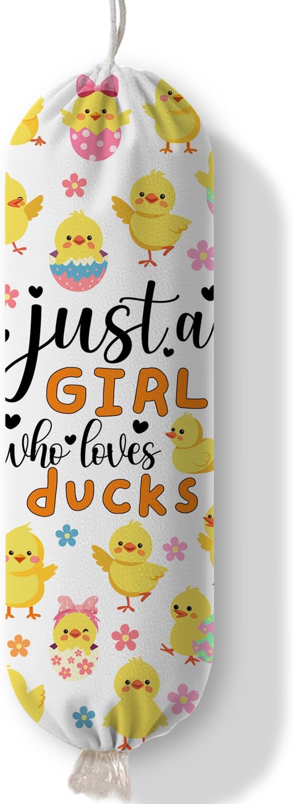 Plastic Bag Holder Dispenser, Duck Plastic Grocery Bag Organizer & Wall Mount Paper Trash Bags Saver Storage for Kitchen Home Pantry Decor Just A Girl Who Loves Ducks Decor by Ialtsidws
