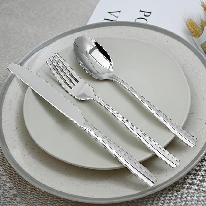 Silverware Set,18/10 Stainless Steel 18Piece Silverware Set For 6,With Dinner Knives Spoon Forks Set for Home, Kitchen and Restaurant, Mirror Polished& Dishwasher Safe - Image 3
