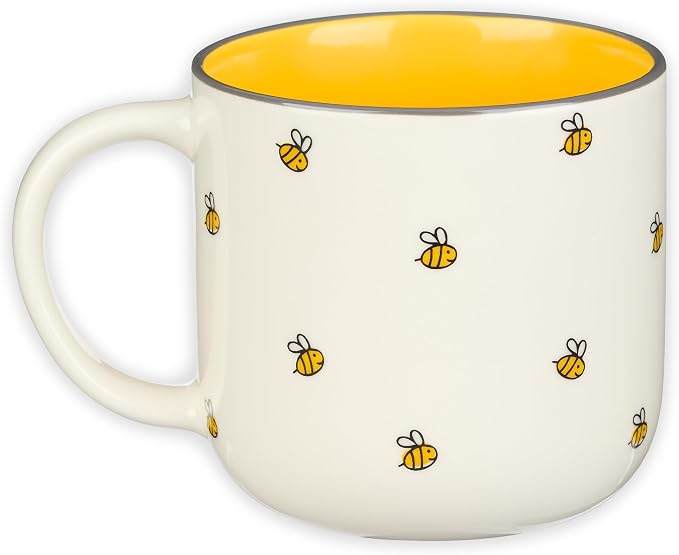 Christian Art Gifts Large Ceramic Coffee & Tea Mug for Women: Kind Words are Like Honey Inspirational Bible Verse, Cute Microwave/Dishwasher Safe Bumble Bee Cup, Yellow/White, 15 oz. - Image 3