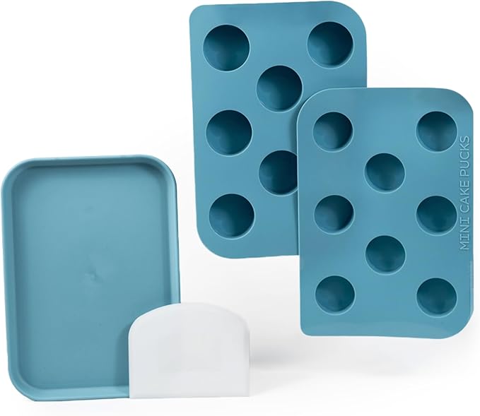 Benty Cakes - The Original Mini Cake Puck Mold Set – Better than a Cake Pop! Make Chocolate Covered Desserts – BPA Free Silicone – Includes 1 Mold Set, 1 Plastic Tray, and 1 Scraper