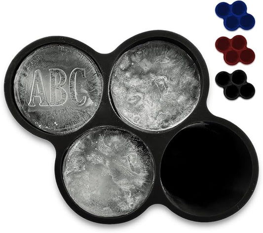 Siligrams Personalized Silicone Ice Cube Mold - Custom Ice Molds for Cocktails, Whiskey & Other Drinks - Great Customizable Gift (4 Cubes - Round)