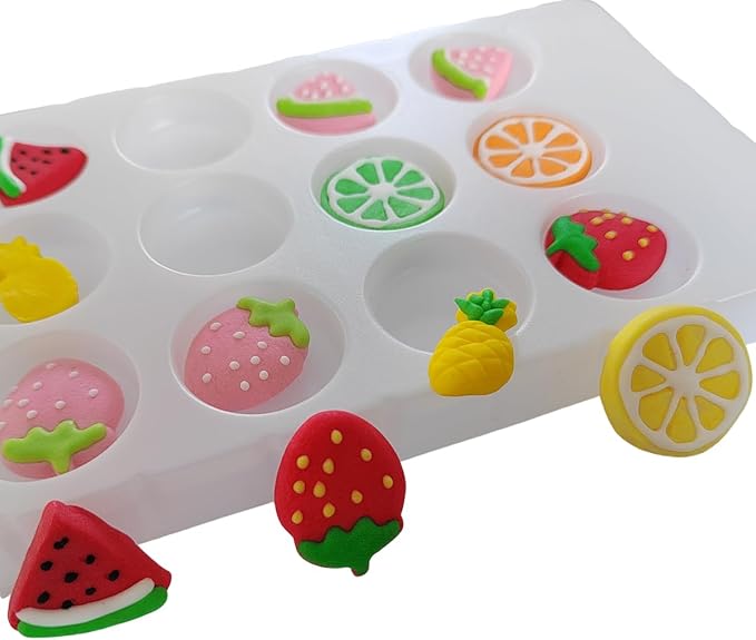 Edible Fruit Cake Decorations, Edible Watermelon Pineapple Strawberry Cupcake Toppers, DIY Cake Toppers Icing Frosting Cookie Decorating Birthday Halloween Christmas Supplies - Image 2