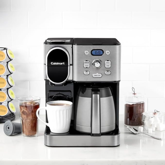 Cuisinart Coffee Center 10-Cup Thermal Carafe Drip Coffee Maker and Single-Serve Brewer with Over Ice Function, Fully Automatic Coffeemaker, Compatible with Single-Cup Pods, Black/Stainless, SS-21NAS - Image 3