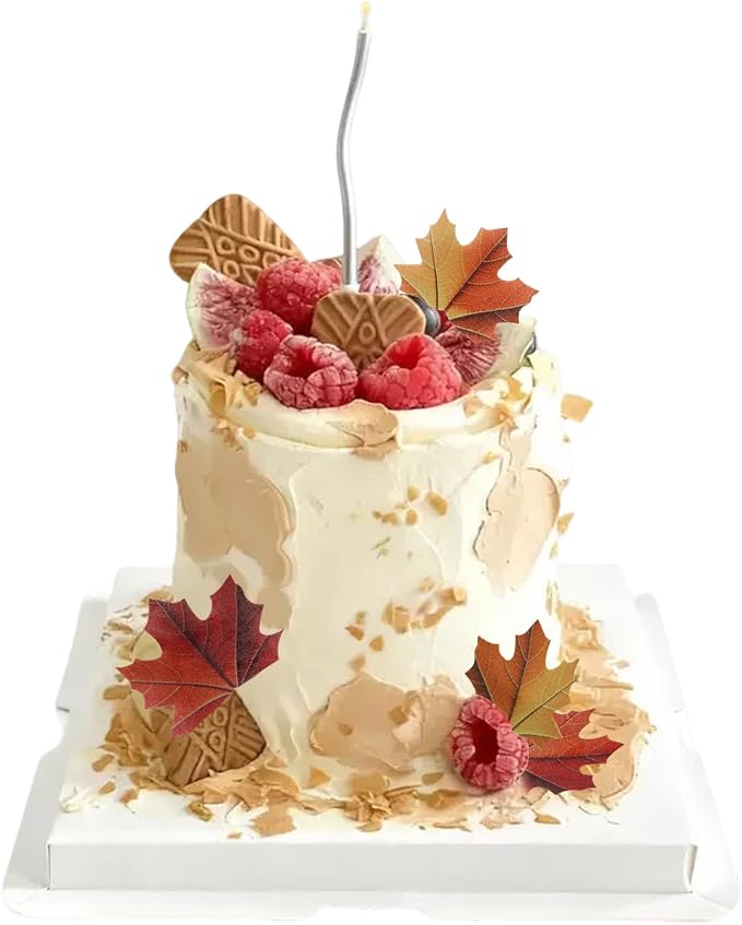 50 Edible Maple Leaf Cake Toppers Autumn Leaf Cupcake Decorations for Christmas, Birthday, and New Year Party Decorations - Image 6
