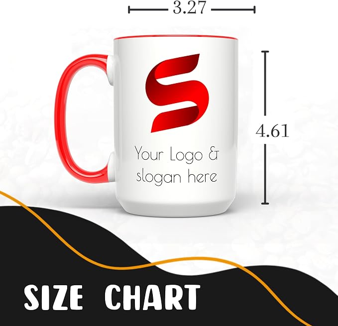 Personalized Coffee Mug 15 Oz, Custom Picture Text or Logo Ceramic Mug, Customized Gift for Men & Women, Taza Personalizada with Photo and Words, Customizable Large Tea Cup | White - Red - Image 6