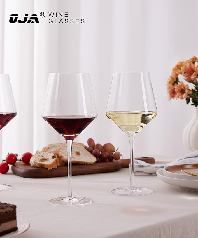 OJA Wine Glasses Set, Crystal Hand Blown Red Wine Glass Set of 4, 18 oz | Long Stem White Wine Glass, Ultra-thin , Dishwasher Safe, Gift for Daily Use, Party - Image 4