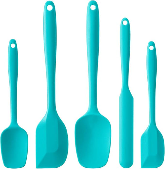 Silicone Spatula Set,5 Piece Food Grade Rubber Spatulas,Mint Green | Spatulas Silicone Heat Resistant for Baking,Cooking,and Mixing High Heat Resistant Non Stick Dishwasher Safe BPA-Free by Hoewina