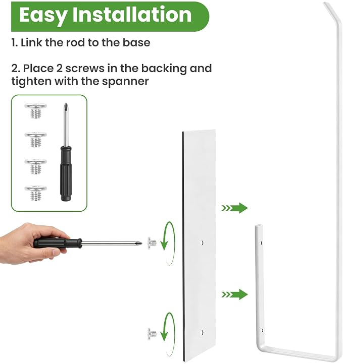 Paper Towel Holder Magnetic, Magnetic Paper Towel Holder for Fridge, Toilet Paper Roll Holder Magnet Towel Rack Wall Mount Shelf Bar for Towels Rolls Bathroom RV Dorm Kitchen Wall Decor, White 2 Pack - Image 6