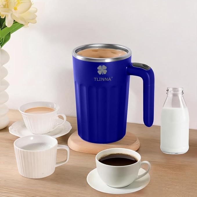 Self Stirring Mug,Self Stirring Coffee Mug,Suitable for Coffee, Milk, Cocoa and Other Beverages,Insulated bottle (Blue, 12 Ounces) - Image 6