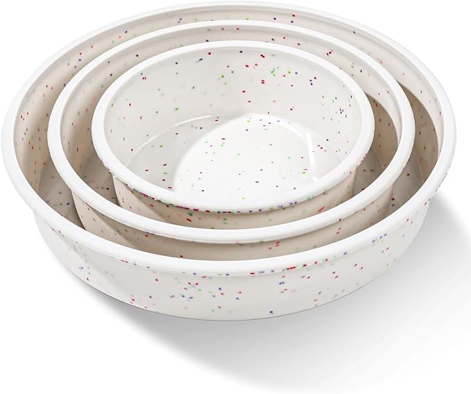Vinino 6/8/10 Inch Cake Pan Set, 3 Pack Silicone Mold with Steel Frame | 3 Sizes for Versatile Baking, Perfect for Layer Cakes, Cheesecakes & Desserts, Easy Release Design by VININO