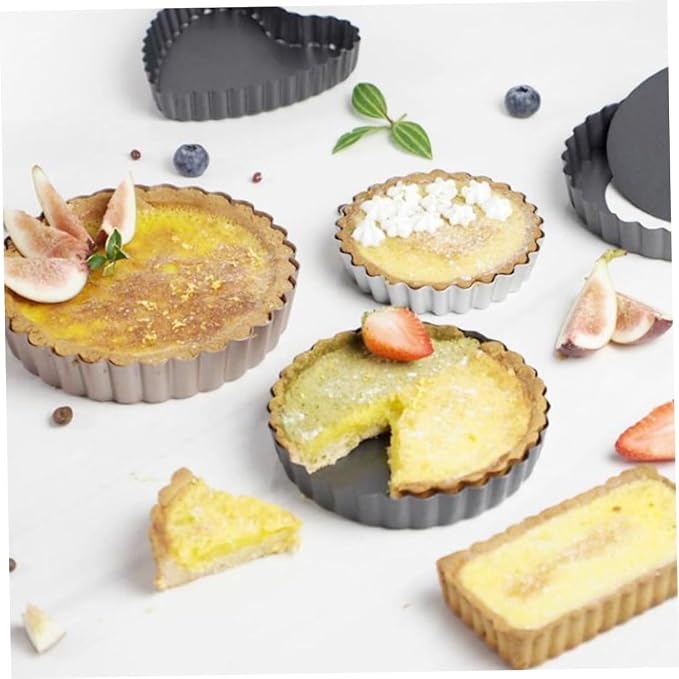 SECFOU 2pcs Non-stick Baking Tray and Cake Molds for Tarts Quiches and Desserts for Home and - Image 3