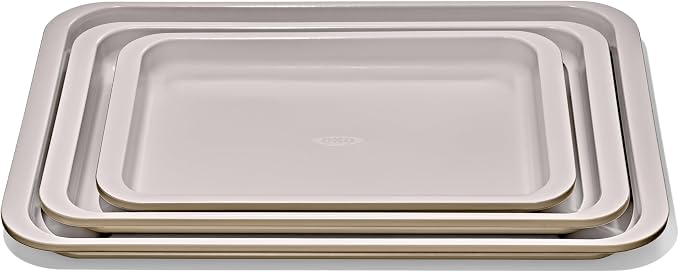 OXO Good Grips Non-Stick Pro Ceramic Coated Metal Bakeware 3-Piece Sheet Pan Set – Biscuit by Unknown