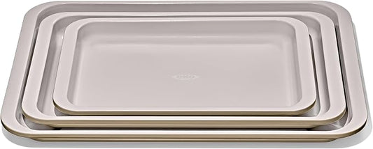 OXO Good Grips Non-Stick Pro Ceramic Coated Metal Bakeware 3-Piece Sheet Pan Set – Biscuit by Unknown