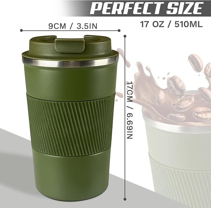 Vacuum Insulated Stainless Steel Travel Coffee Mug,Leak Proof Cup with Lid | 304 stainless steel mug with vacuum insulation, leak proof lid, silicone grip and car cup holder friendly design - Image 4