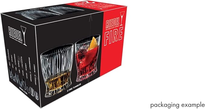 Riedel Fire Whisky, Set of 2 | 3.31" x 3.31" x 3.86" Glasses with Dynamic Flame-Like Decoration - Machine-Made & Dishwasher Safe for Neat Whisky - Image 5