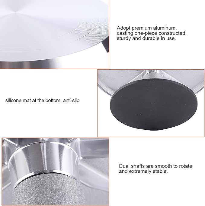 Cake Stand, Rotating Cake Turntable Revolving Cupcake Stand Metal Cupcake Decorating Pastry Baking Decor Tool Stable Base, Easy to Clean