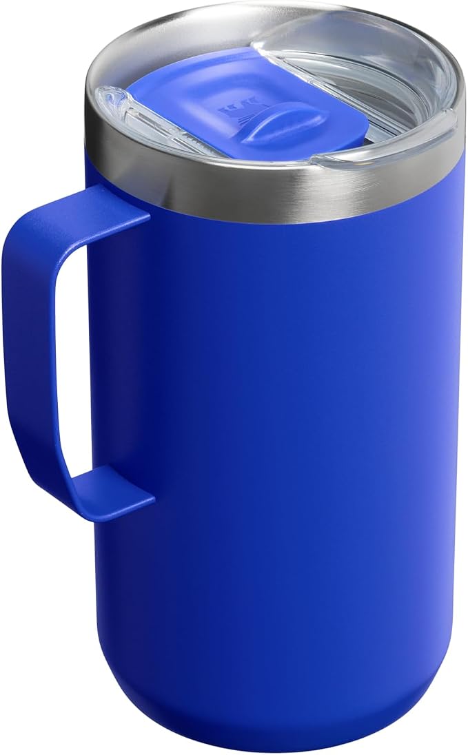 STANLEY Everyday Camp Mug 24oz | Drink Through Lid | Cup for Coffee, Tea and Drinks | Insulated Stainless Steel Coffee Mug | BPA-Free | Cobalt - Image 3