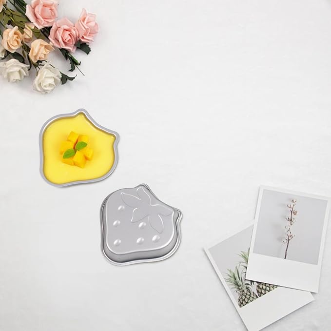 Hemoton 2pcs Mini Cake Nonstick Baking Tray for Strawberry Cakes and Puddings High Temperature Bakeware for Home - Image 6