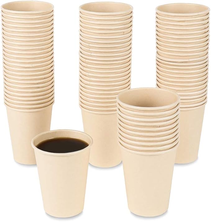 Disposable Coffee Hot Paper Cups Brown 120 Count 10 oz