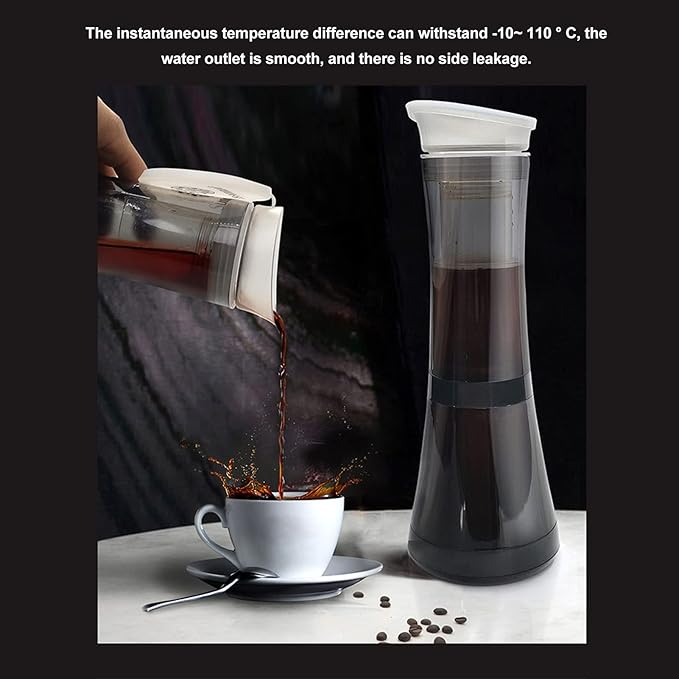 1000ML Cold Brew Coffee Maker, Cold Brew Coffee Pot with Sealed Lid for Home, Restaurant, Bar, Beverage Shop, Office, Party, Scented Tea