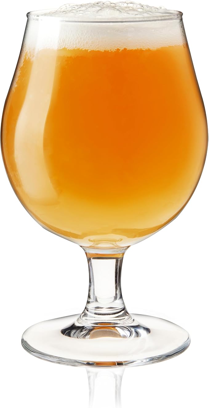 True Classic Tulip Beer Glasses, Sparkling Clear Drinking Glasses for Belgian Ales, Sours, IPA Beers, Cocktails, Gifts for Men, Game Night, Happy Hour, Home Bar, Elegant Glassware, 15 oz, Set of 4 - Image 6