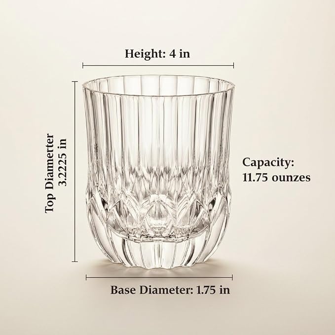 Luxury Italian Restaurant Crystal Double Rocks Glass, 2-Piece Gift Box Set - Image 3