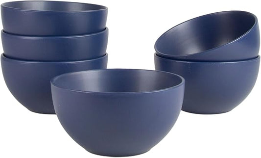 10 Strawberry Street Wazee Matte 5.5"/16oz Cereal Bowl, Set of 6, Midnight Blue by 10StrawberryStreet