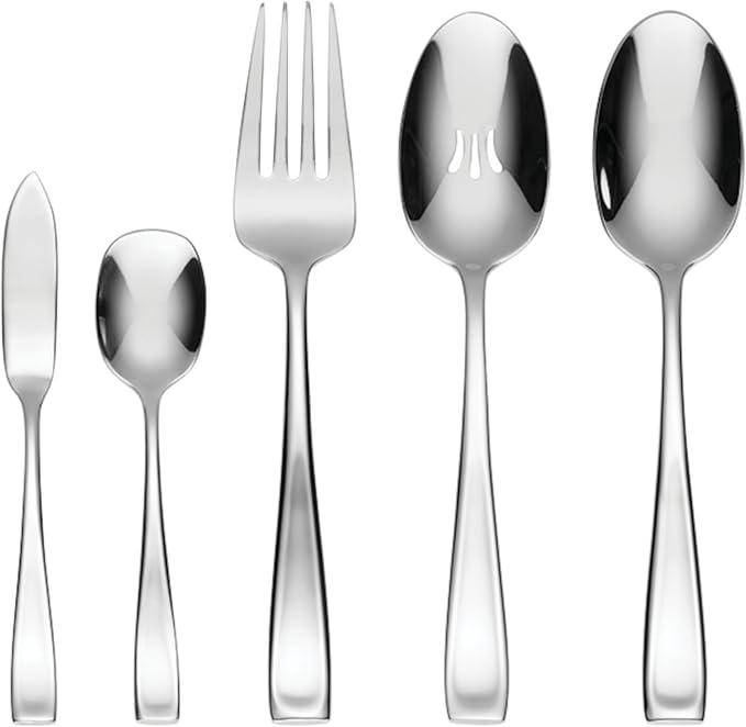 Oneida Moda 65-Piece 18/10 Silverware Set for 12, Flatware | mirror finish, dishwasher safe | includes serving spoons and utensil set | heavy duty, cutlery set for kitchen and dining - Image 4