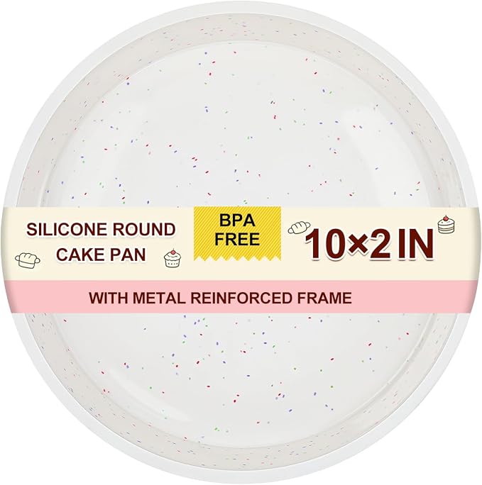 CAKETIME Silicone Round Cake Pan with Metal Reinforced Frame by CAKETIME