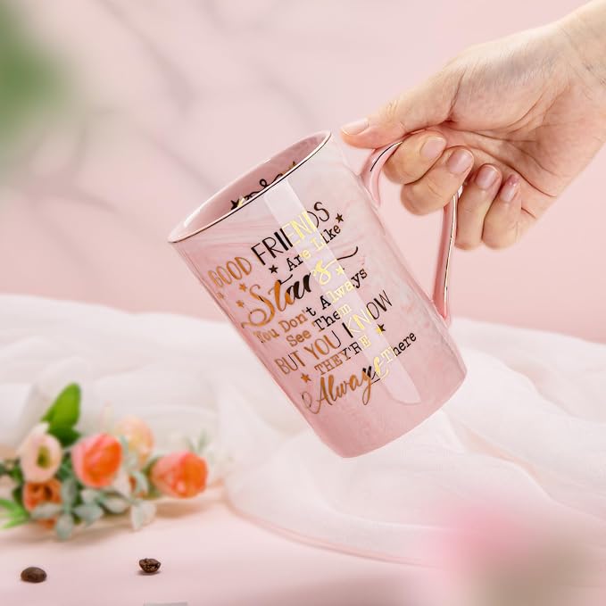 Best Friend Birthday Gifts for Women, Friendship Gifts for Women, Unique Mothers Day Birthday Gift Ideas for Her, Friends Female, Besties, BFF Ceramic Marble Coffee Mug Gift Box Printed Gold 14 oz | Unique Mothers Day Birthday Gift Ideas for Her Friend... - Image 7