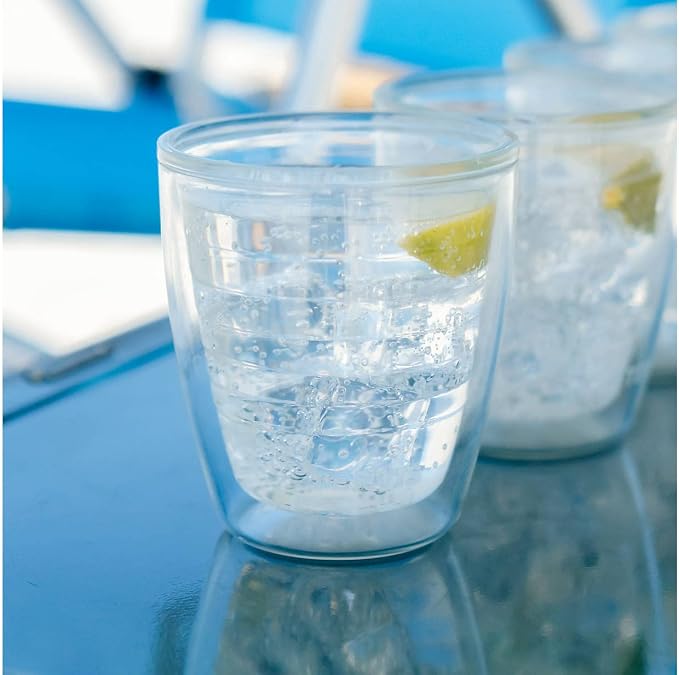 Tervis Clear & Colorful Tabletop 12oz Made in USA Double Walled Insulated Tumbler Travel Cup Keeps Drinks Cold & Hot, 12oz - 4pk, Clear - Image 2