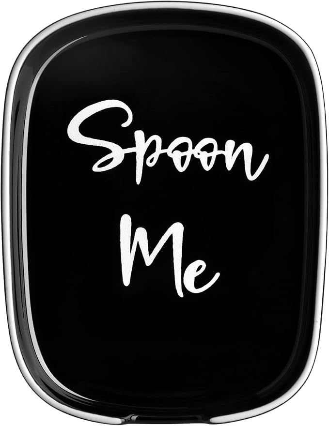 Ceramic Spoon Rest for Stove Top, DAYYET Large Spoon Holder, Spoon Rest for Kitchen Counter, Heat-Resistant Cooking Utensil Rest, Black Kitchen Decor and Accessories by DAYYET