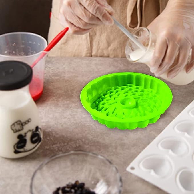 Birthday Cake Molds for Baking Silicone Cake Pans Reusable and Durable Non-Stick Baking Molds Trays for Chocolate Cake Jelly Pudding Mould Candy Making Baked Tool
