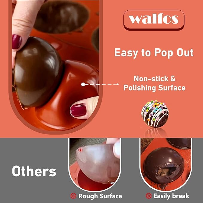 Semi Sphere Silicone Mold, Silicone Chocolate Molds,3 Packs Baking Molds for Making Chocolate, Cake, Jelly, Dome Mousse (6 Cups, 15 Cups and 24 Cups)