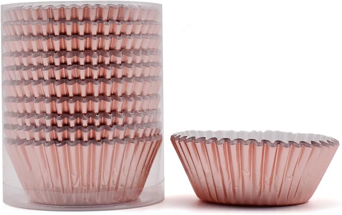 200 Pcs Rose Gold Foil Cupcake Liners Standard Baking Cup Muffin Paper Case | Food-grade, Greaseproof & Sturdy Parchment, Cupcake Wrapper for Party, Christmas, Gift - Image 5