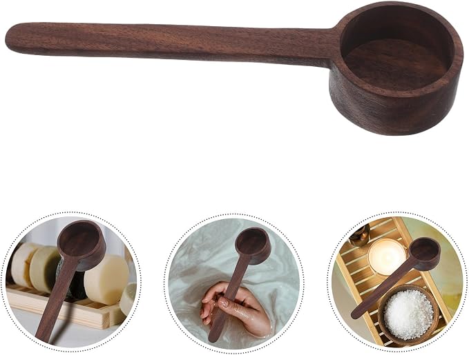 OUNONA Wooden Bath Salt Scoop with Long Handle for Comfortable Massage and Durability, for Home and Hotels, Coffee Color, Small Wooden Spoon for Salts - Image 7