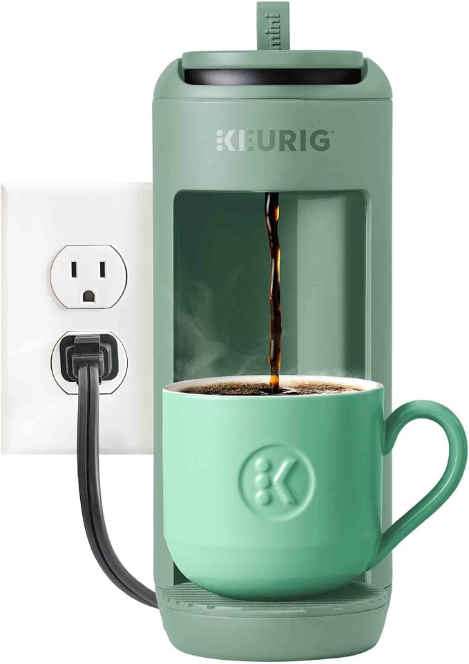 Keurig K-Mini Mate Single Serve K-Cup Pod Coffee Maker, Brews Up to 12 oz Cup, Compact Portable Coffee Machine for Small Spaces, Great for Dorms & Offices, Glamping Green - Image 8
