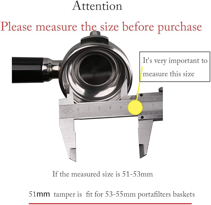 Coffee Tamper 51mm 100% Stainless Steel Barista Tools, Espresso Tamper Tool
