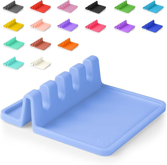 Zulay Kitchen Silicone Utensil Rest with Drip Pad for Multiple Utensils - BPA-Free, Heat-Resistant Spoon Rest & Spoon Holder for Stove Top - Kitchen Utensil Holder for Ladles & Tongs - Periwinkle by ZulayKitchen