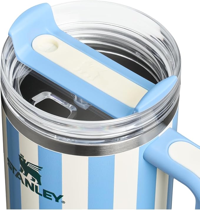 STANLEY Quencher H2.0 Flow State Tumbler, 40 oz, Cornflower Cabana Gloss | Handle and Straw | 3-Position Lid | Cup Holder Compatible for Travel | Insulated Stainless Steel Cup | BPA-Free - Image 2