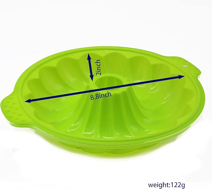 X-Haibei 10-Inch Round Silicone Cake Mold with Decorative Ears – Shallow Pan for Donut, Gelatin, Jello, Chocolate Baking