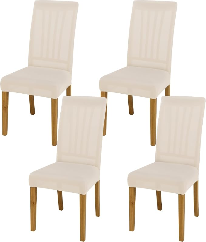Dining Chair Covers, Stretch Seat Covers, Washable Furniture Protector | 4 Pack, Washable, Stretch Fit, Soft, Non Slip, Dining Chair Covers, Seat Protector, Furniture Cover,Easy Clean by BIETYONE