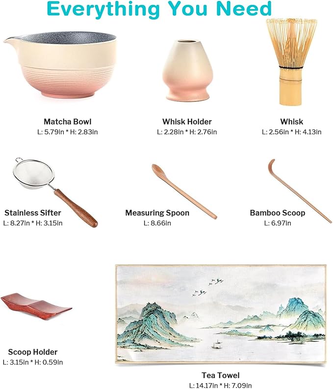 Premium Japanese Matcha Set, Complete 9-Pcs Ritual Kit – Presented in Luxury Magnetic Gift Box, Perfect for Gifting or Self-Care