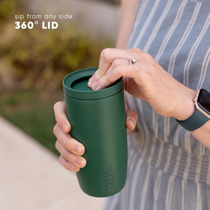 Simple Modern Halloween Travel Coffee Mug 360° Lid | 16oz | Leaves | Voyager Ceramic-Lined Insulated Stainless Steel Coffee Tumbler, Iced Coffee Cup, Mug with Lid |Autumn Maple - Image 4