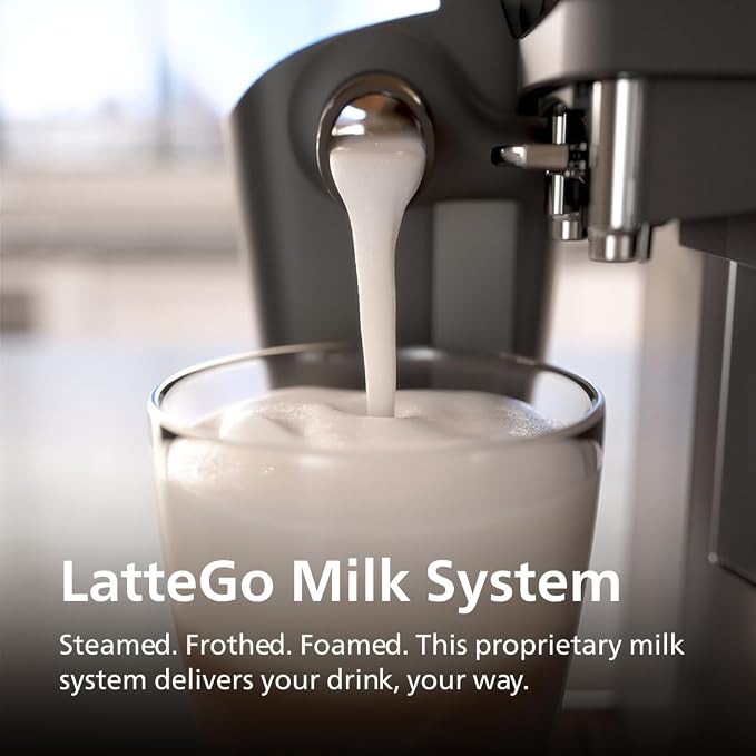 Philips 3200 Series Fully Automatic Espresso Machine, LatteGo Milk Frother, 5 Coffee Varieties, Intuitive Touch Display, 100% Ceramic Grinder, AquaClean Filter, My Coffee Choice, Black (EP3241/54) - Image 4