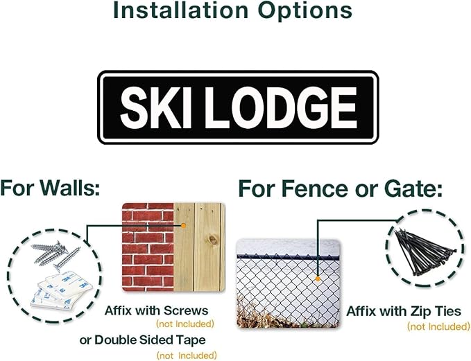 Ski Lodge Sign Metal Tin Sign Wall Decor for Bar Home Pub Shop Wall Plaque Decoration 4X16inches | Wall Sign Indoor Outdoor Use - Image 4